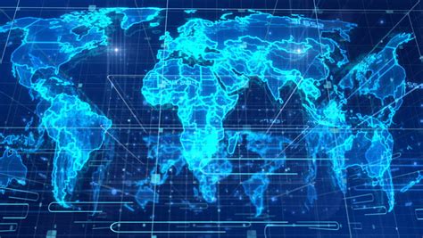 Global Computer Infographics Background With World Maps And Holographic 3D Elements In 4K ...