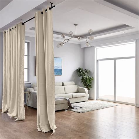 Hanging Rod Room Divider Curtain Kit for Any Space | Room divider curtain, Room divider ideas ...