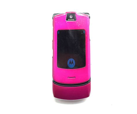 Motorola V3i Razr Sim Free Unlocked Mobile Flip Phone Pink - Baxtros