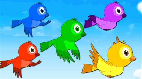 Five Little Birds | Children's Nursery Rhyme With Lyrics | Songs for ...