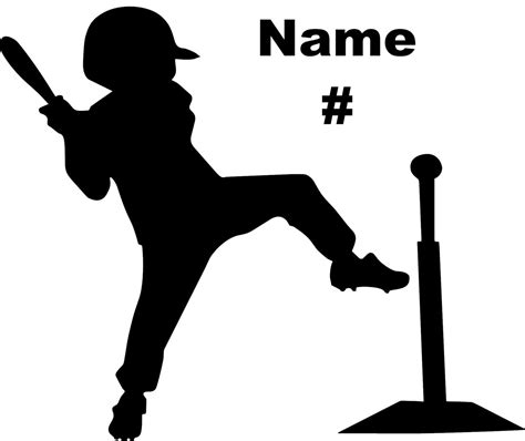 Personalized Baseball Decal Little League T - ball Boy- Made In USA. | Silhouette vinyl