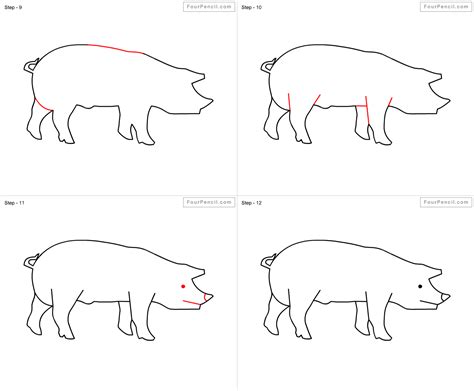 Fpencil: How to draw Pig for kids step by step