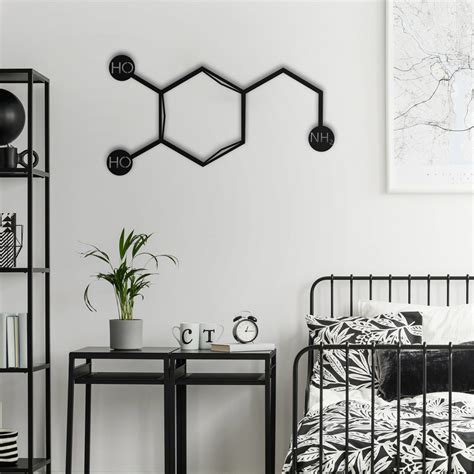 Dopamine Molecule Metal Wall Art Motivational Sign Metal Wall Decor Chemistry Wall Art ...