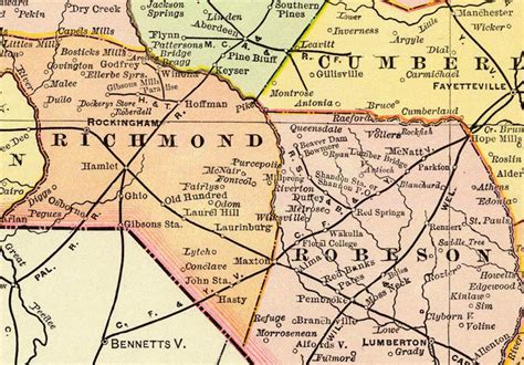 Old Map North Carolina 1897 - VINTAGE MAPS AND PRINTS