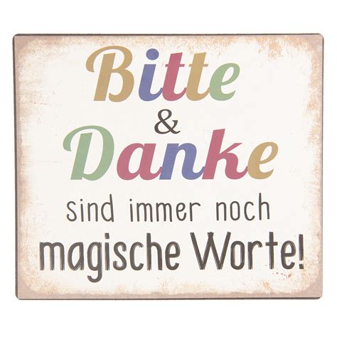 Schild Danke/Bitte,Clayre & Eef | Dekofenster