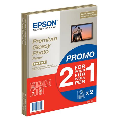 Bundle: Epson (A4) Premium Glossy Photo Paper (2 x 15 Sheet Pack ...