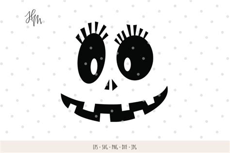 Cute Pumpkin face cut file SVG DXF EPS PNG JPG