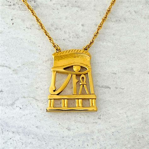 Trifari Egyptian Revival Eye Of Horus Necklace • PreAdored® Sustainable ...