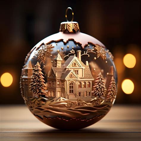 Premium AI Image | Christmas tree decorations in wintertime background ...