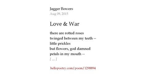 Love & War by Jagger Bowers - Hello Poetry