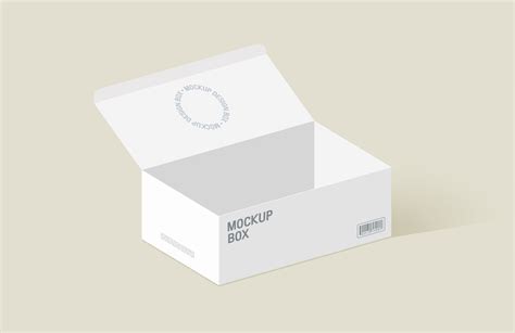 Realistic package box in white colors. Rectangle open box mock up. 11866392 Vector Art at Vecteezy