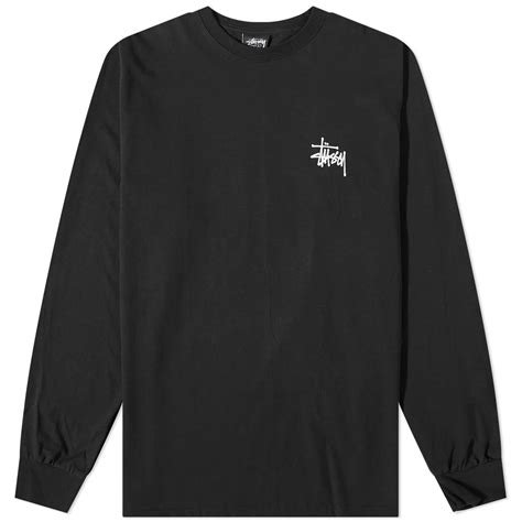 Stussy Long Sleeve Basic Stussy T-Shirt Black | END. (US)