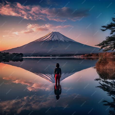 Premium AI Image | sunrise over mt fuji