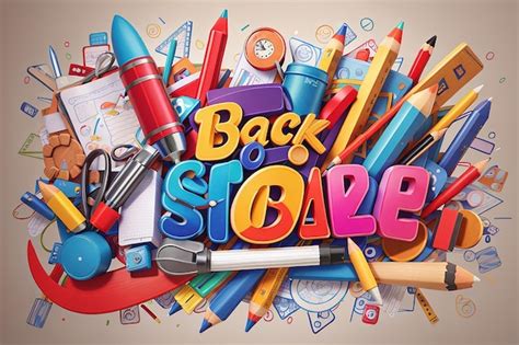 Premium AI Image | Back to school sale banner with colorful pencil and other learning items on ...