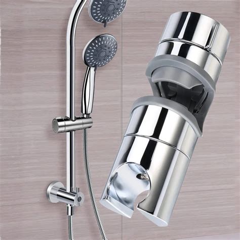 Shower Rail Head Slider Riser Shower Heads Holder Bracket ABS Chrome ...