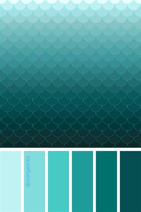 Ombre mermaid tail scales color palette | Teal color palette, Turquoise color palette, Aqua ...