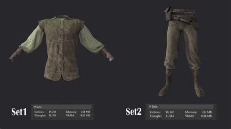 ArtStation - Medieval Farmer clothes (Fbx, Obj, Zprj, 4k PBR Textures) | Game Assets