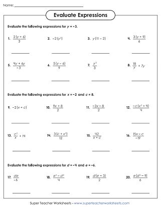 Math Worksheets Grade 6 Algebra - Worksheets For Kindergarten