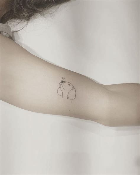 Fine line: the tattoo in the Fineline style – Dog / Dogs – # Dogs #Dog ...