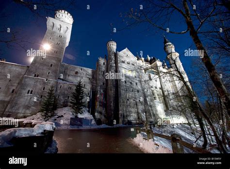 Germany, Bavaria, Neuschwanstein castle at night Stock Photo - Alamy