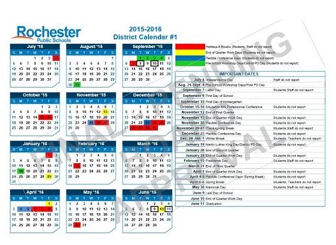 Rochester Public Schools District Calendar 2024 - Schoolcalendars.net