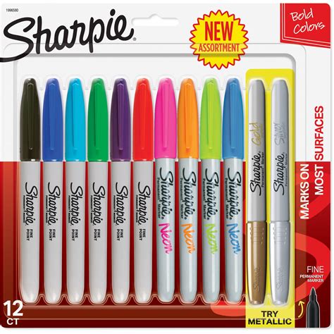 Sharpie Permanent Markers, Fine Point, Assorted Colors, 12 Count ...