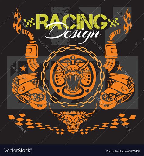 Racing design - elements for emblem Royalty Free Vector