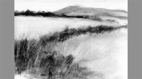 Trying some charcoal landscape drawing - YouTube