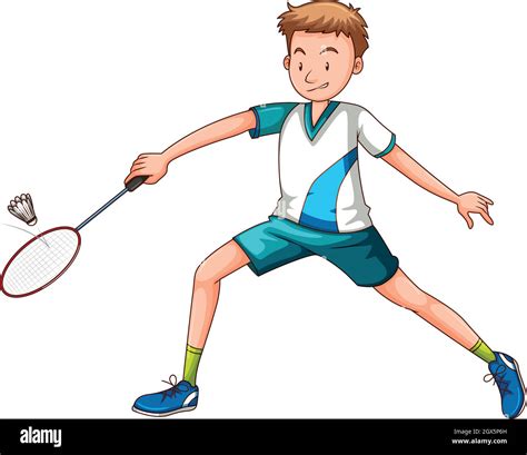 Drawing character badminton player racket Stock Vector Images - Alamy