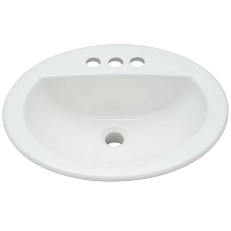 PROFLO PF19164 White 19" Self Rimming Oval Bathroom Sink - Walmart.com - Walmart.com