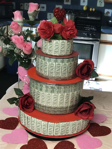 Valentine's Money cake | Money cake, Birthday money, Money birthday cake
