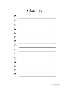 FREE Checklist Template Word