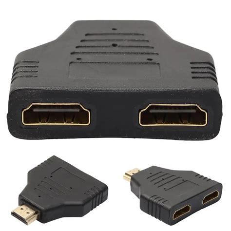 Omeshin New HDMI Male To Dual HDMI Female 1 to 2 Way Splitter Adapter For HD TV Hot DH Hot ...