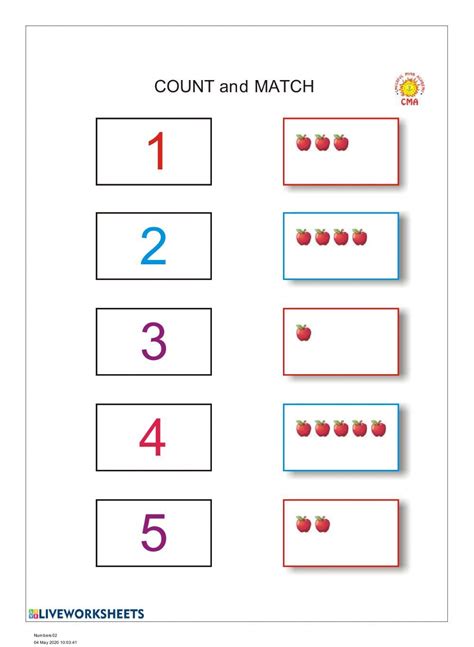 Count And Match Numbers 1-5 Worksheets - Academy Worksheets ...