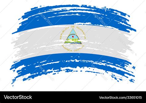 Nicaraguan flag in grunge brush stroke Royalty Free Vector