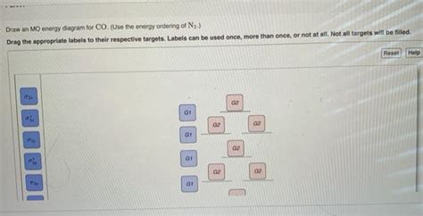 Solved Draw an MO energy diagram for CO. (Use the energy | Chegg.com