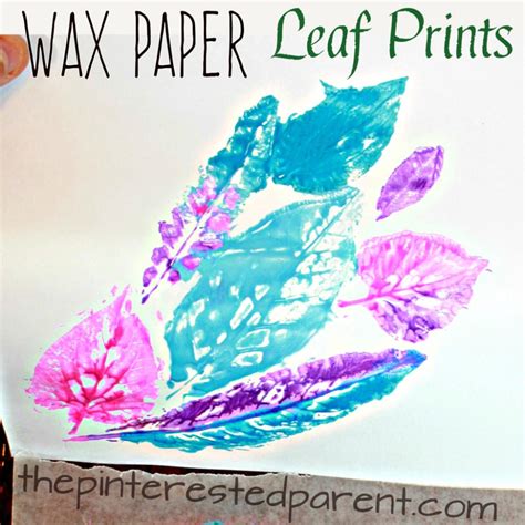 Wax Paper Leaf Prints – The Pinterested Parent | Paper leaves, Wax paper crafts, Leaf print art