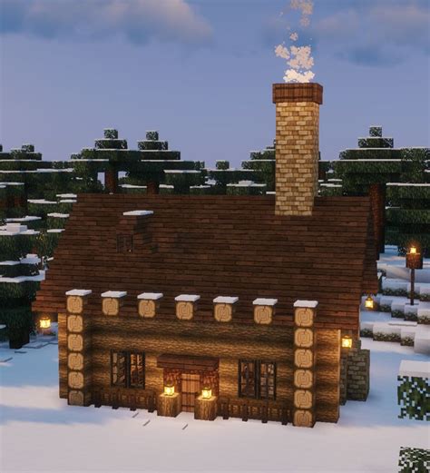 Snowy Log Cabin Cottagecore Minecraft Aesthetic Winter Build ️ Kelpie ...