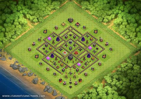 th9 trophy/hybrid base - TH9 Trophies Base by warcastle | Clash of Clans