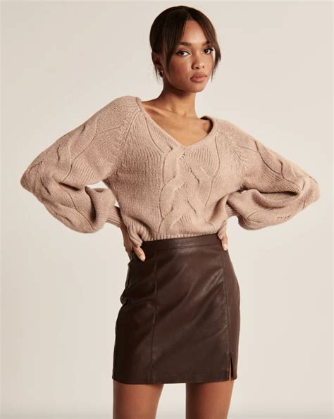 Abercrombie & Fitch Vegan Leather Mini Skirt | Best Skirts by Body Type | POPSUGAR Fashion Photo 3