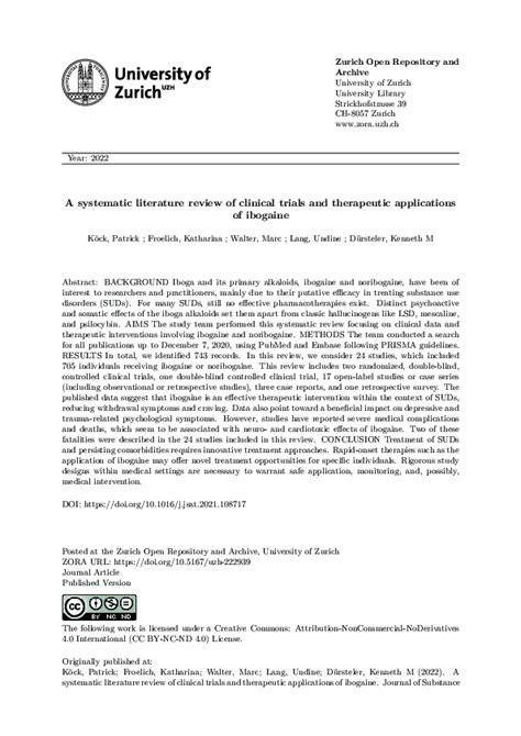 (PDF) A systematic literature review of clinical trials and therapeutic ...