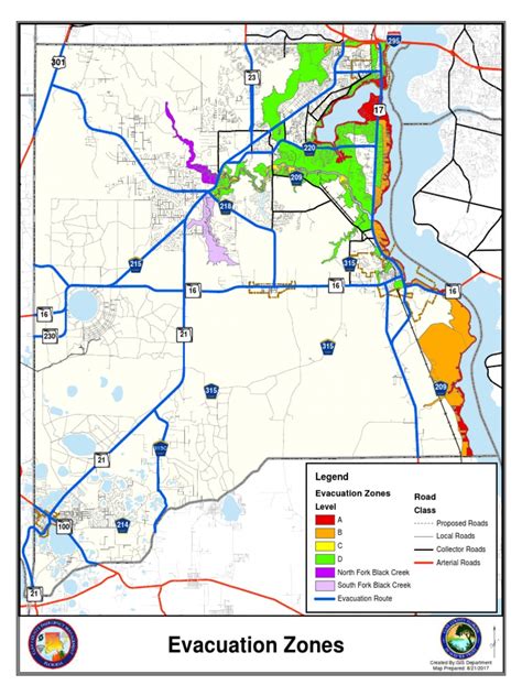 Clay County Evacuation zones