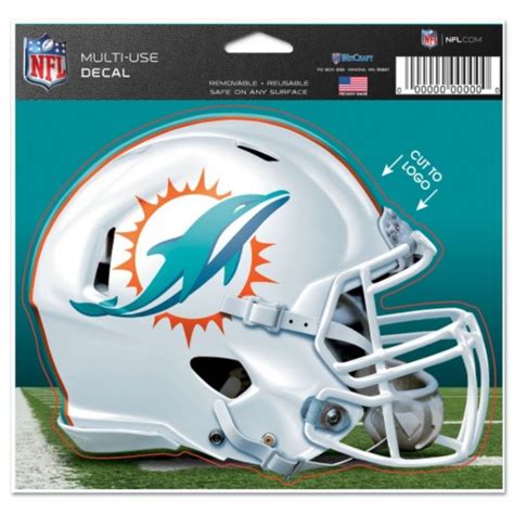 Miami Dolphins Helmet - 4.5x5.75 Die Cut Ultra Decal at Sticker Shoppe