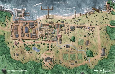 Temperate Port Town (my first city map) : r/dndmaps