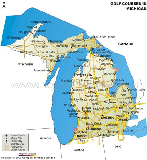 Buy Michigan Golf Courses Map