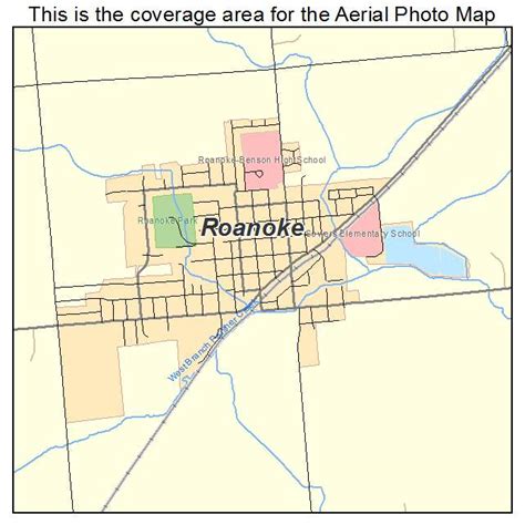 Aerial Photography Map of Roanoke, IL Illinois