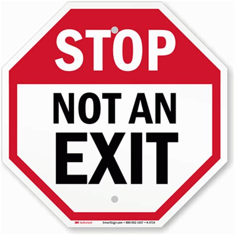 Not An Exit Sign Printable