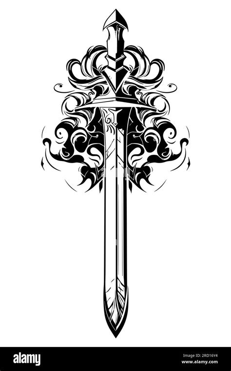 Knight sword tattoo Stock Vector Image & Art - Alamy