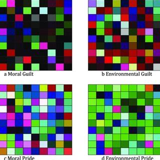 Colour choice Mondrians. Each colour represents the colour selected by ...