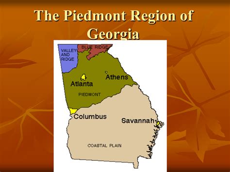 The Piedmont Region of Georgia